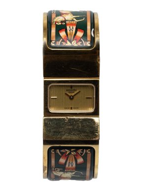 Hermes Quartz Gold Plated Stainless Steel Loquet Watch