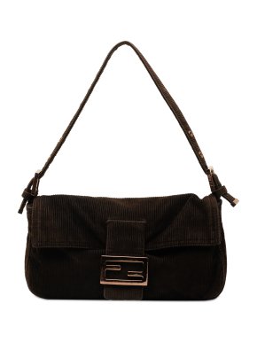 Fendi Brown Corduroy Baguette Bag