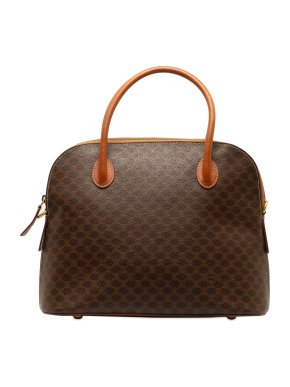 Celine Brown Macadam Dome Top Handle Bag