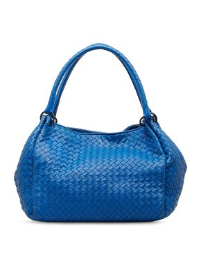 Bottega Veneta Blue Intrecciato Parachute Tote