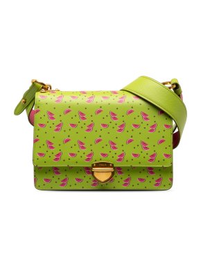 Prada Green Saffiano Watermelon Flap Crossbody Bag