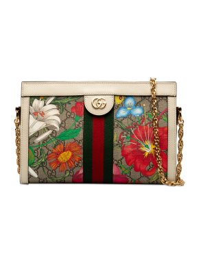 Gucci Small GG Supreme Flora Ophidia Crossbody Bag