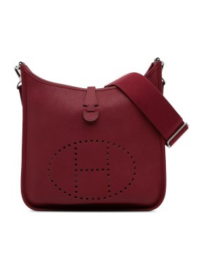 Hermes Evelyne III PM in Rouge Grenat Clemence Leather with Palladium Hardware