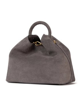 Elleme Raisin Suede Leather Grey Bag