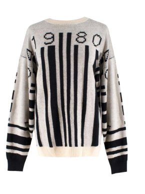 Jeremy Scott Runway Wool Barcode Intarsia Knit Jumper