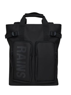 Rains Black Texel Tote Backpack
