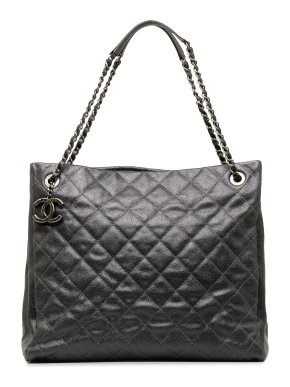 Chanel Black Large Caviar Leather  Chic Shopping Tote