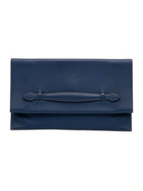 Hermes Pliplat Clutch in Midnight Blue Swift Leather