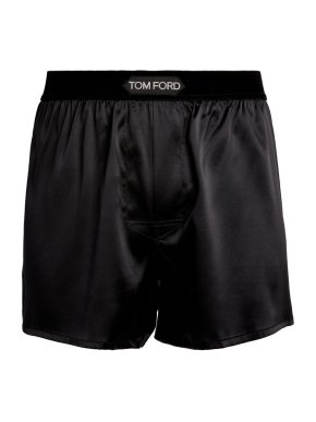 Tom Ford Black Silk Logo Boxers