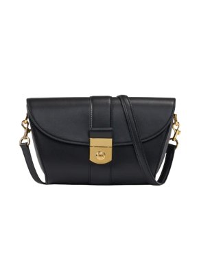 Veronica Beard Black Crest Lock Trap Bag