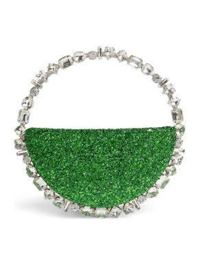 L' Alingi Green Glitter Embellished Taliya Eternity Clutch Bag