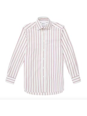 With Nothing Underneath WNU White and Red The Boyfriend Poplin Stripe Shirt