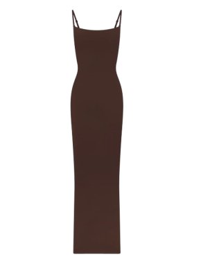 Skims Fits Everybody Long Slip Dress in Cocoa