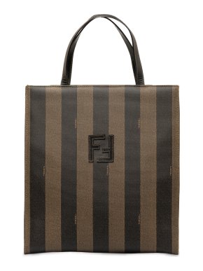 Fendi Brown Striped Pequin 2Way Tote
