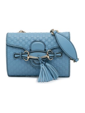 Gucci Blue Mini Microguccissima Emily Crossbody Bag