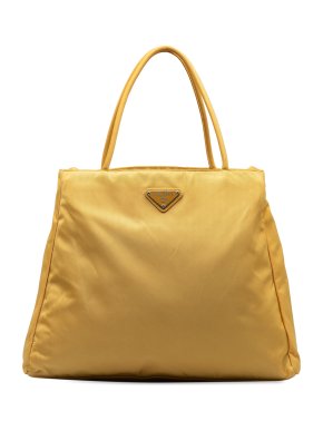 Prada Yellow Tessuto City Tote Bag