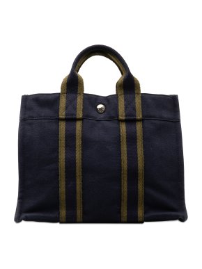 Hermes Navy Fourre Tout PM Tote Bag
