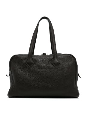 Hermes Victoria II 35 in Black Clemence Leather with Palladium Hardware
