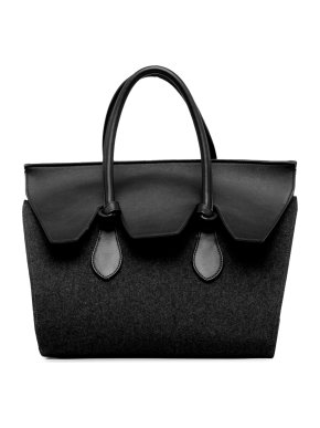 Celine Felt and Leather Tie Knot Tote