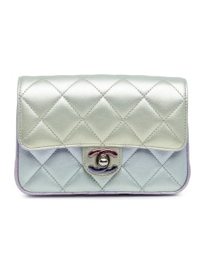 Chanel Iridescent Lambskin Wristlet Clutch Bag