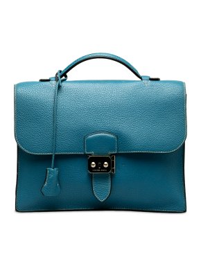 Hermes Blue Clemence Sac a Depeches 27