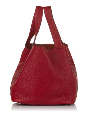 Hermes Picotin lock 22 in Rouge Casaque Clemence Leather with Palladium Hardware