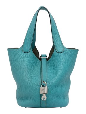 Hermess  Picotin Lock 18 in Blue Clemence Lather with Palladium Hardware