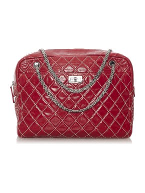 Chanel Red Large Quilted Lambskin Reissue Camera Bag