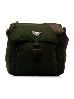 Prada Khaki  Tessuto Crossbody Bag