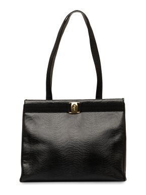 Salvatore Ferragamo Vara Embossed Leather Tote