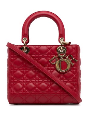 Medium Lambskin Cannage Lady Dior Bag