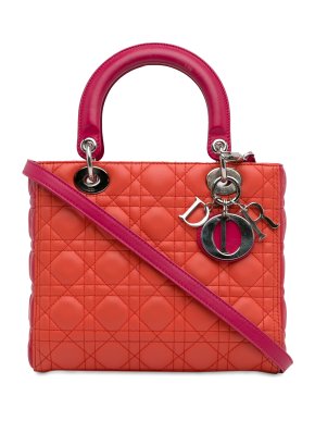 Dior Medium Bicolor Lambskin Cannage Lady Dior