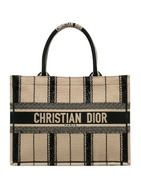 Dior Beige Striped Medium Bayadere Book Tote