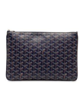 Goyard Blue Goyardine Senat MM Pouch