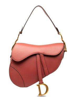 Dior Red Medium Leather Saddle Bag