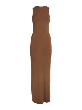 Skims Soft Lounge Ribbed Sleeveless Maxi Dress in Oxide