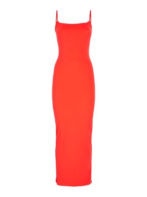 Skims Fits Everybody Long Slip Dress in Poppy