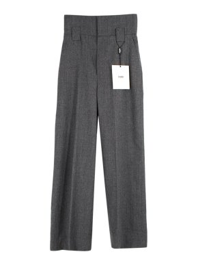 Fendi Grey High Waisted Tailored Trousers