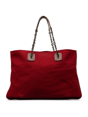 Bottega Veneta Red Canvas Tote Bag