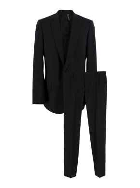Dior Homme Black Single Breasted Wool Suit