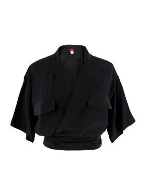 Kenzo Black Silk Wrap Shirt
