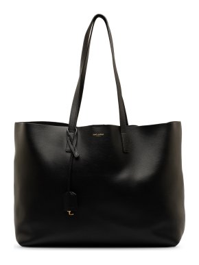 Saint Laurent Black Leather E/W Shopping Tote