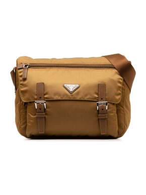 Prada Tan Tessuto Crossbody Messenger Bag