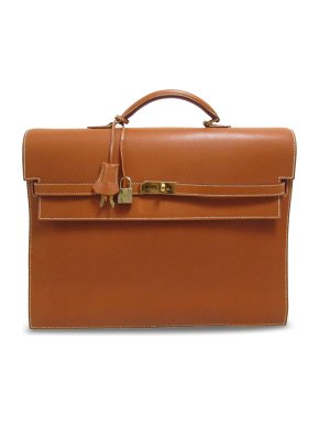 Hermes Kelly Depeches 38 Briefcase in Gold Epsom Leather with Gold Hardware