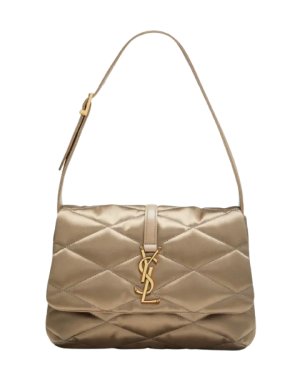 Saint Laurent Brown Quilted Satin Le 57 Shoulder Bag