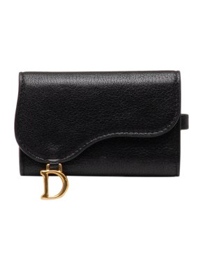 Dior Black Leather Saddle Key Holder