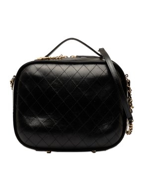 Chanel Black Medium Crumpled Calfskin Vanity Case