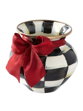 MacKenzie-Childs Courtly Check Vase with Red Bow