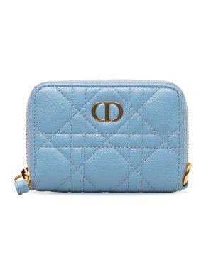 Dior Baby Blue Cannage Leather Coin Pouch