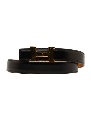 Hermes Black Constance Reversible Belt Size 75